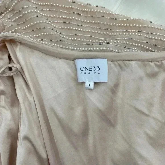 One33 Social One-Shoulder Beaded Cocktail Prom Dress - Picture 8 of 11